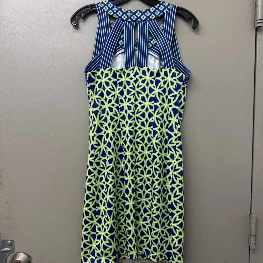 Gretchen Scott Jersey Isosceles Green and Blue Mini dress size small